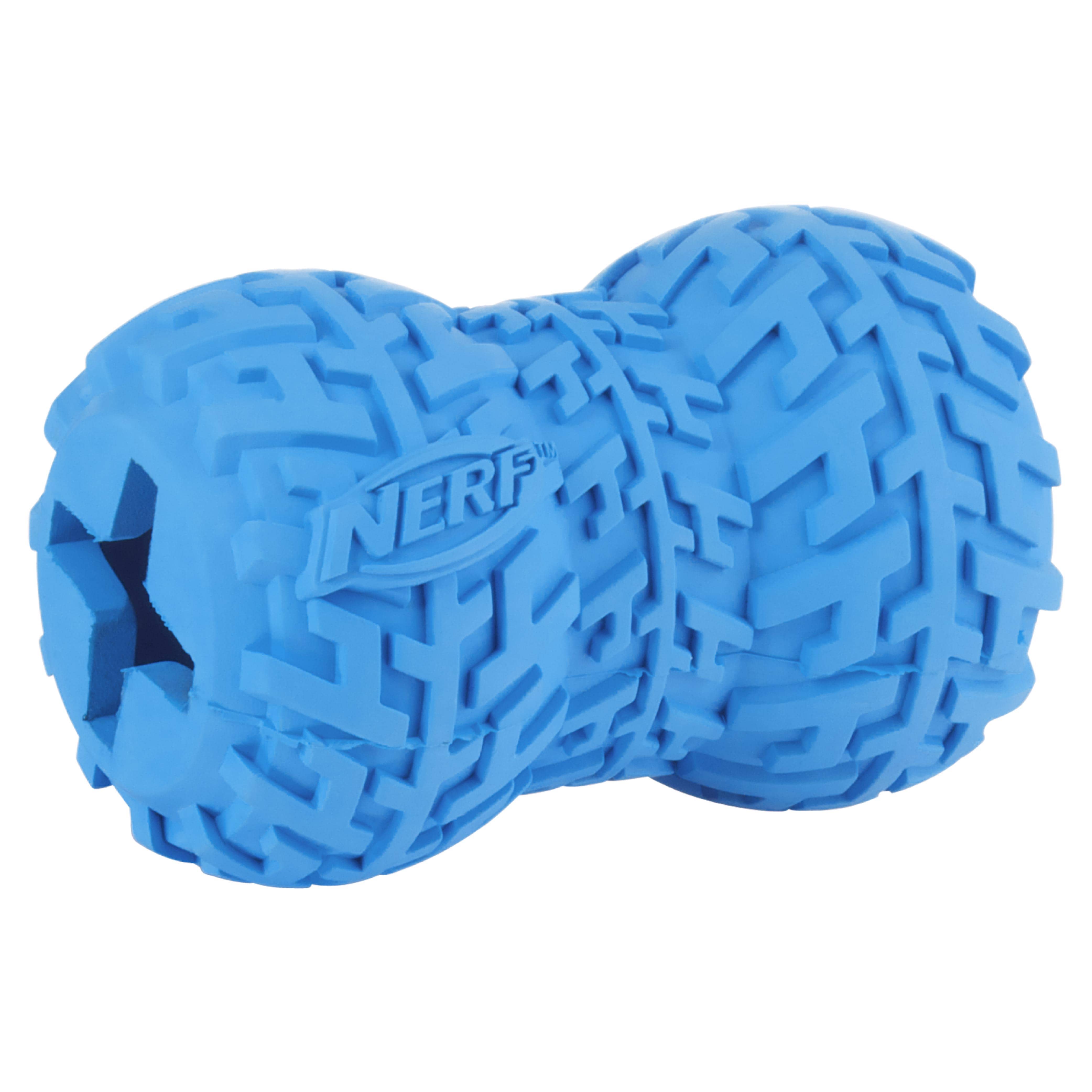 Nerf Dog Feeder Tire Dog Toy, Blue/Red, 2 count