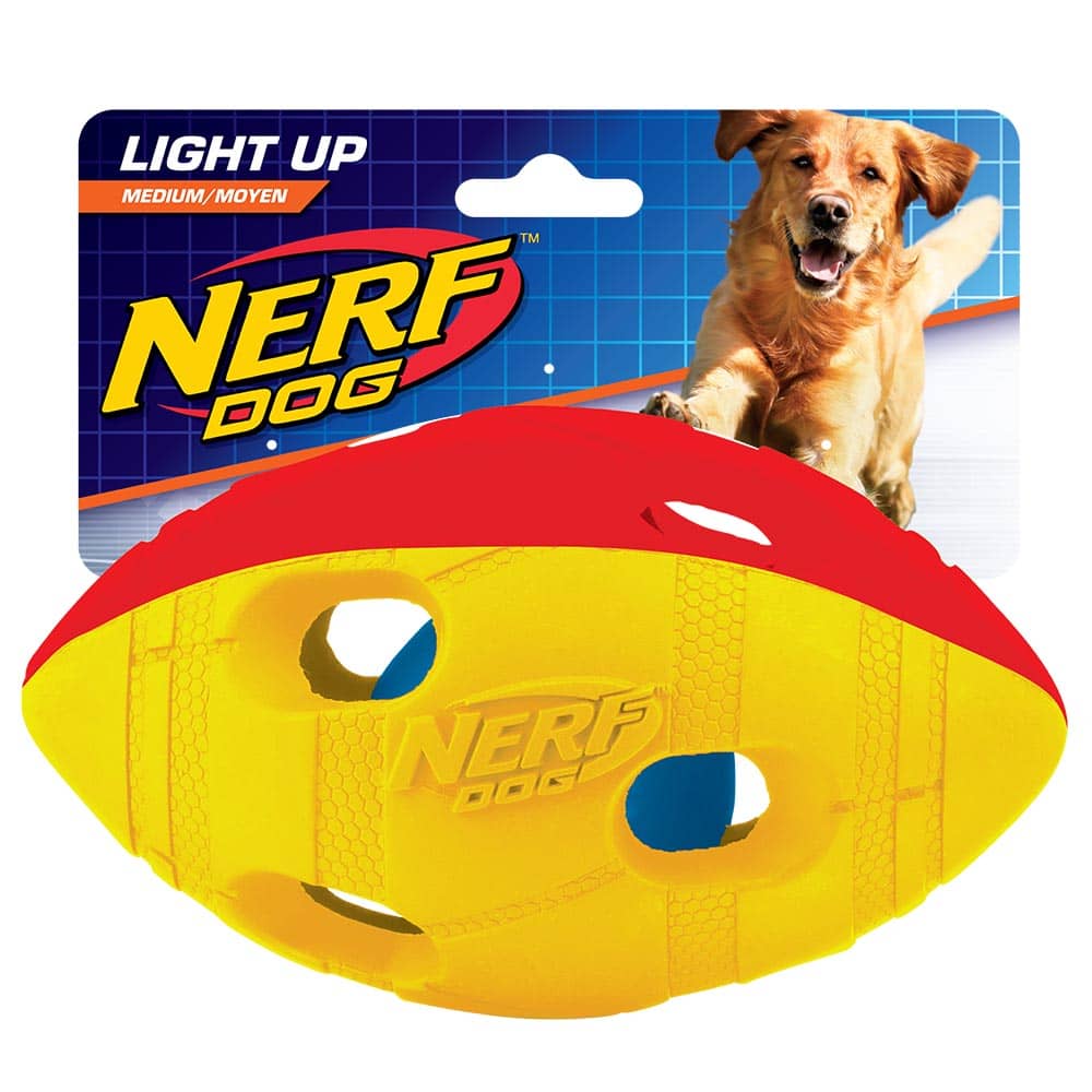 Nerf Dog MEDIUM 2 Color LED Bash Football Nerf Dog Toys